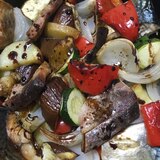 グリル魚と夏野菜のバルサミコ醤油風味